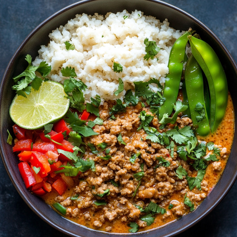 Peru moído tailandês com coco na slow cooker