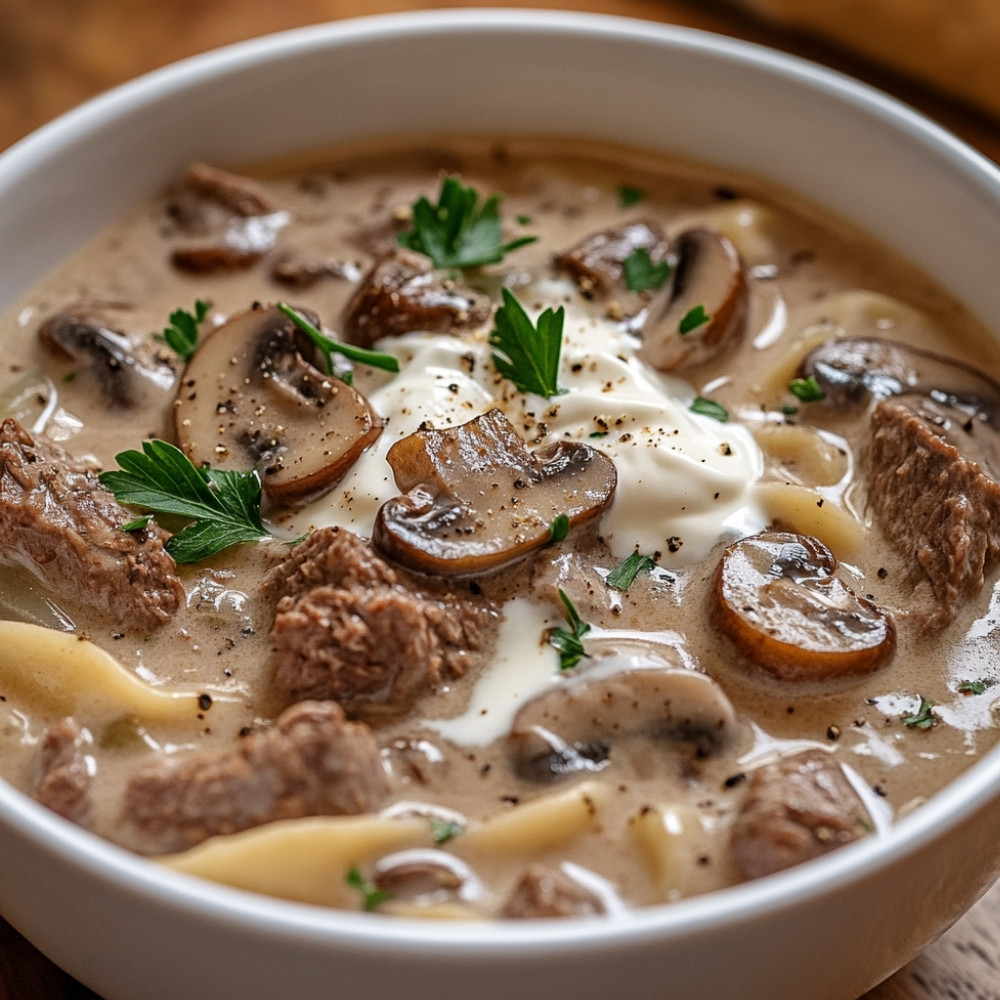 Sopa de Beef Stroganoff