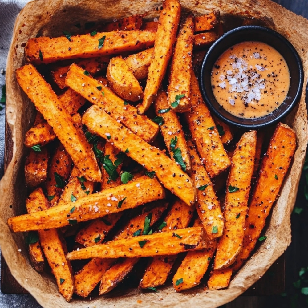 Batata-doce assada frita