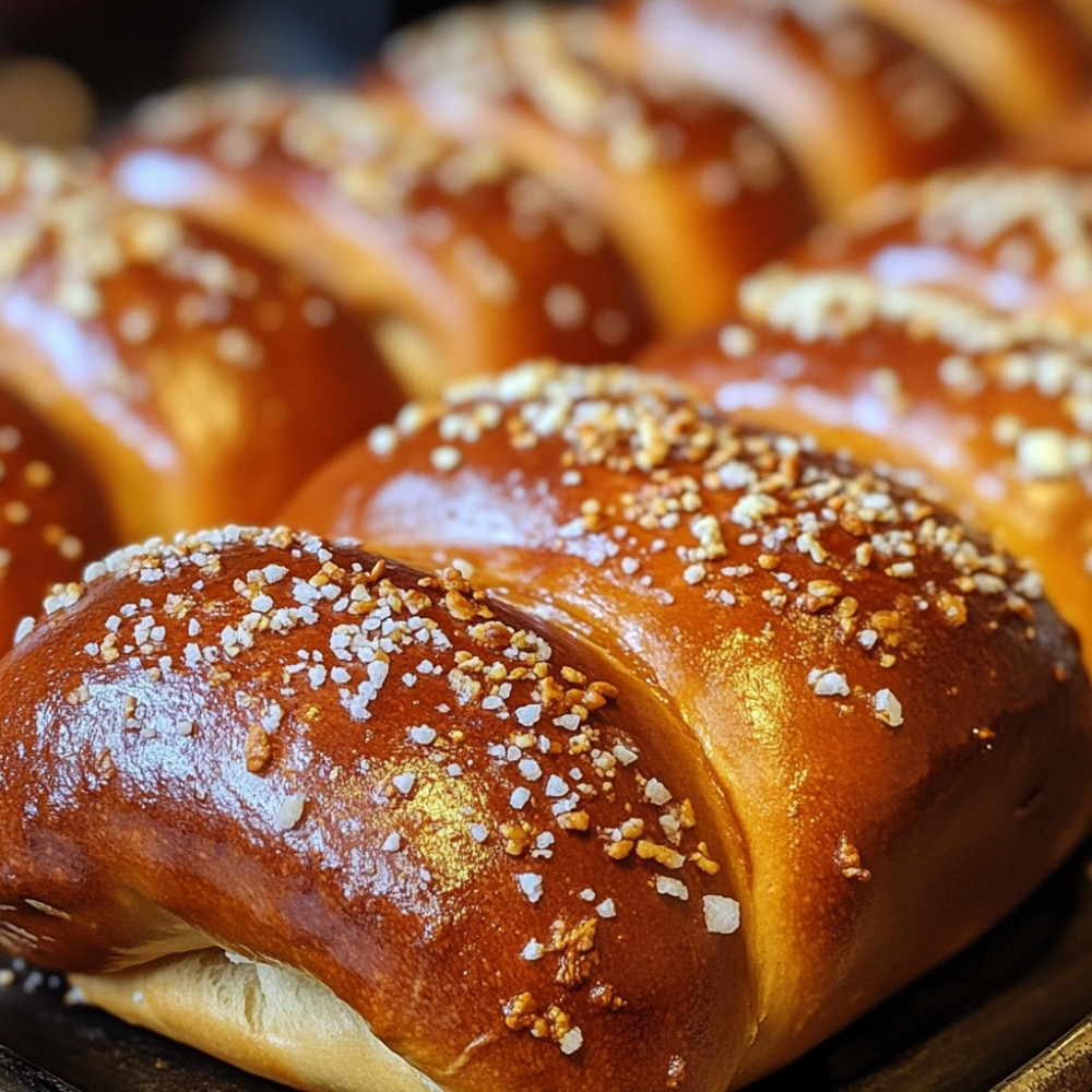 Cachorros-quentes com pretzel caseiro