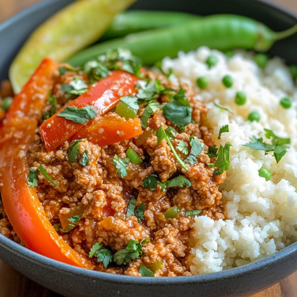 Peru moído tailandês com coco na slow cooker