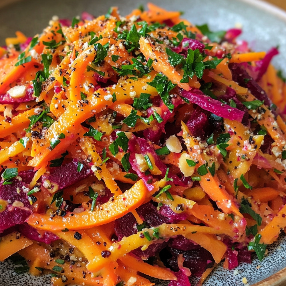 Salada Marroquina de Cenoura Ralada e Beterraba
