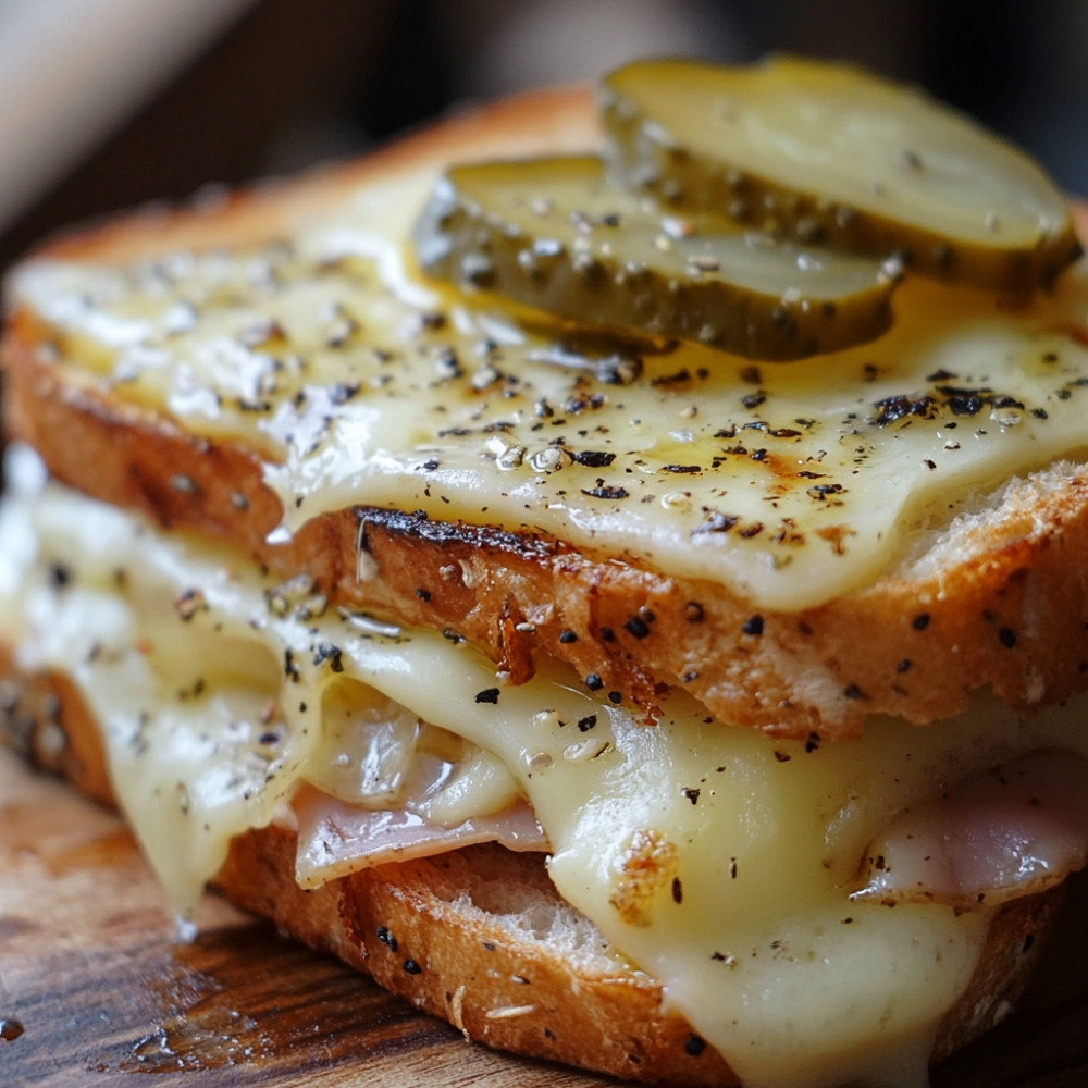 Sanduíche de queijo raclette grelhado