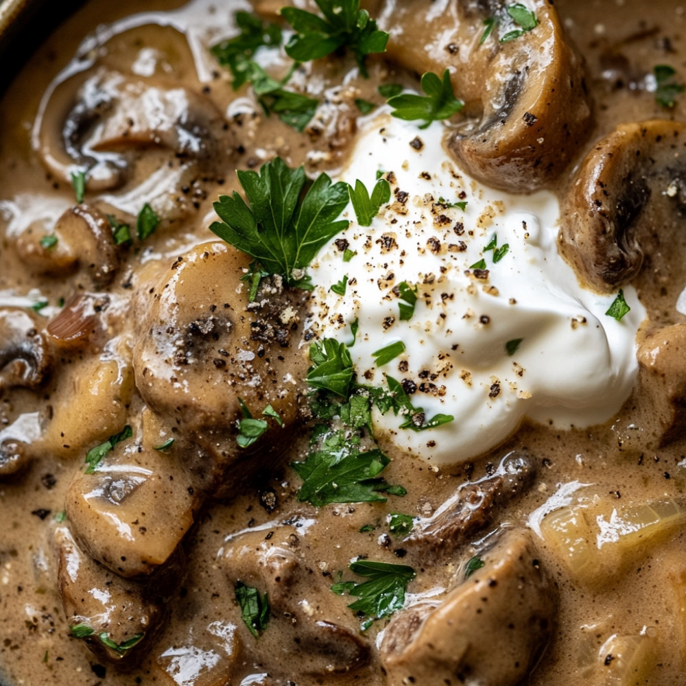 Sopa de Beef Stroganoff