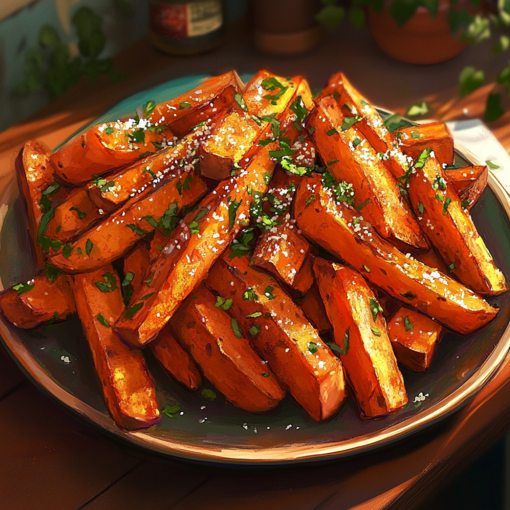 Batata-doce assada frita