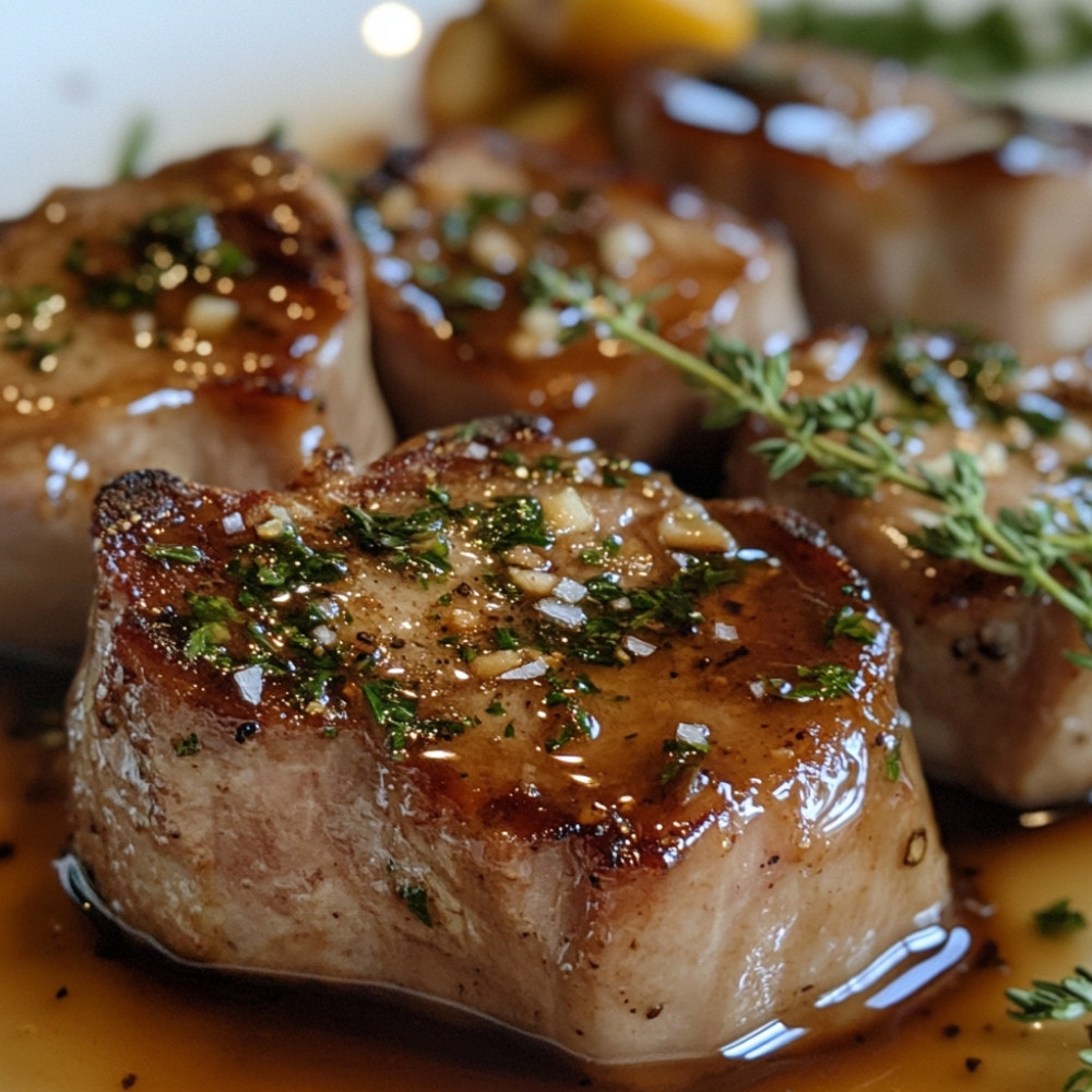 Costeletas de Lombo de Vitela com Maple e Geléia de Maçã