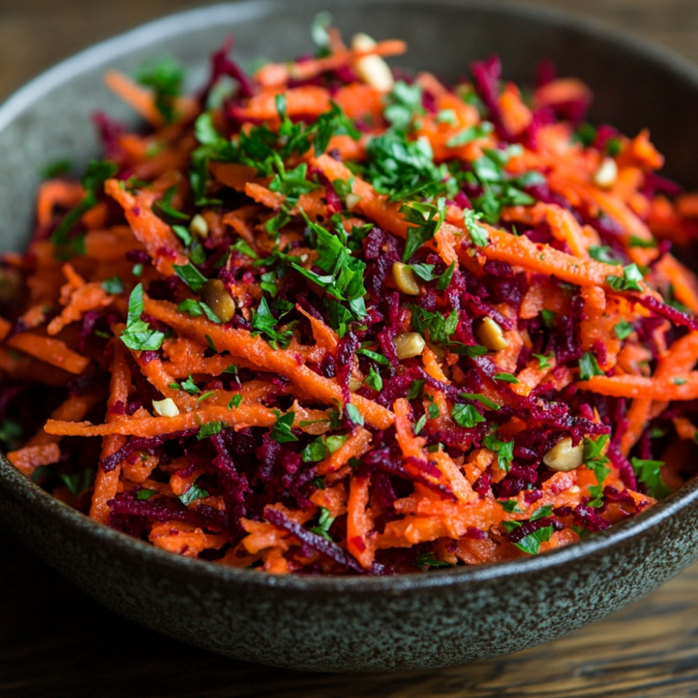 Salada Marroquina de Cenoura Ralada e Beterraba