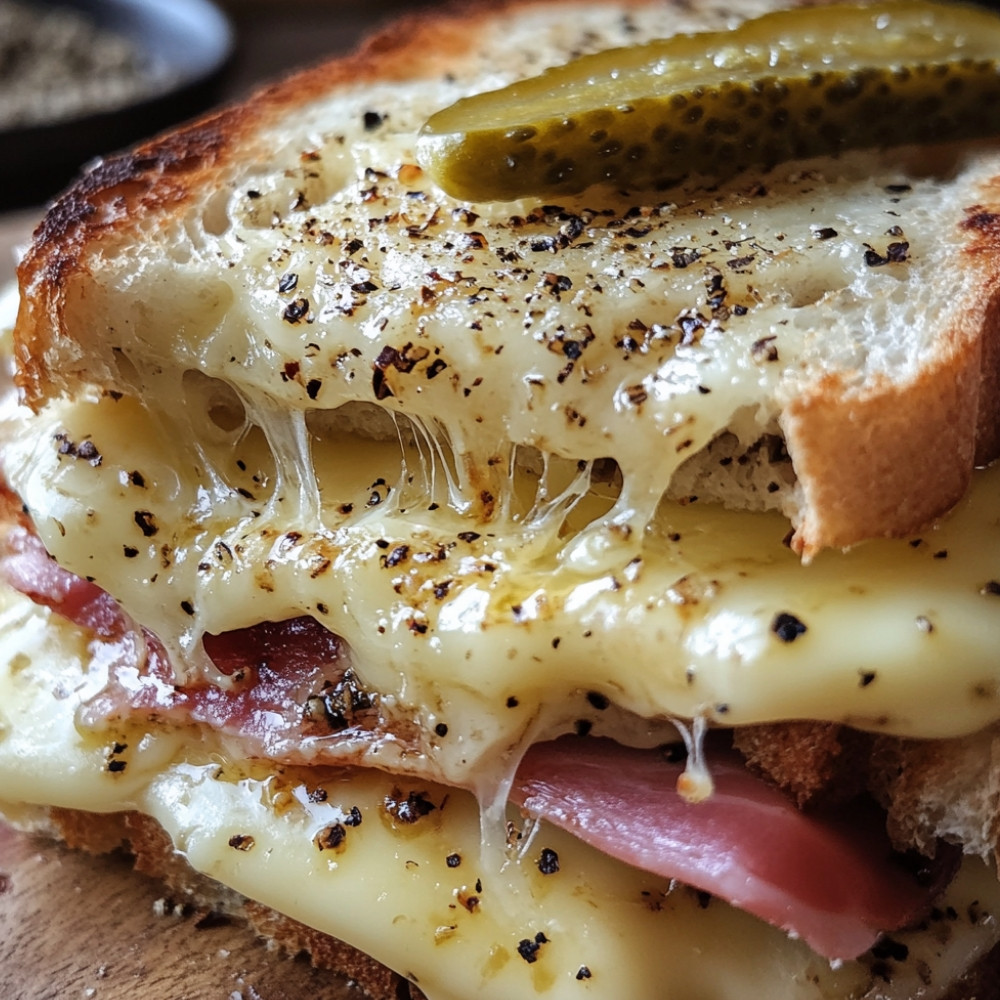 Sanduíche de queijo raclette grelhado