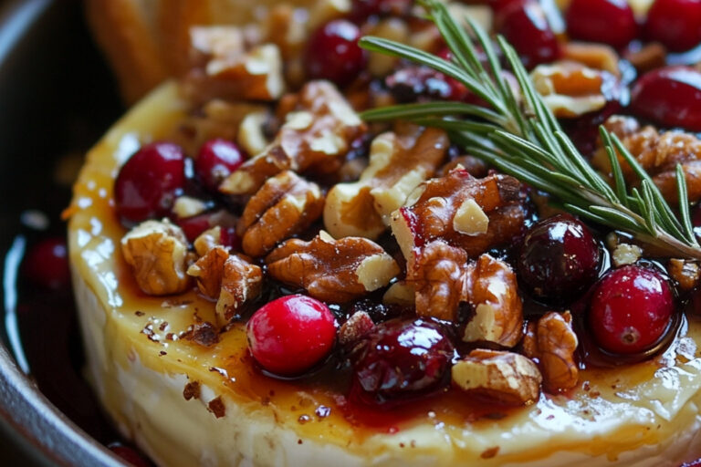 Brie Assado com Cranberries e Nozes