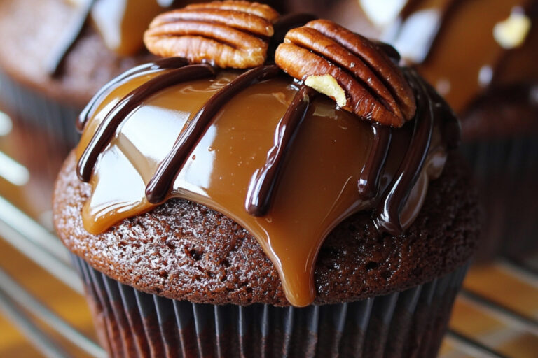 Cupcakes de Chocolate, Caramelo e Pecans