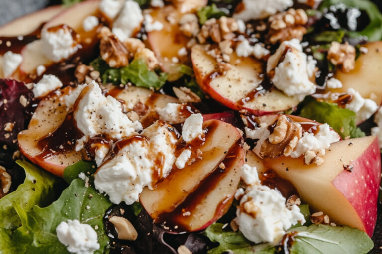 Salada de Outono com Vinagrete Cremoso de Bordo e Balsâmico