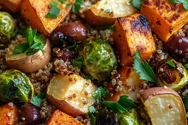 Salada de Quinoa com Legumes Assados ao Molho de Mel e Mostarda
